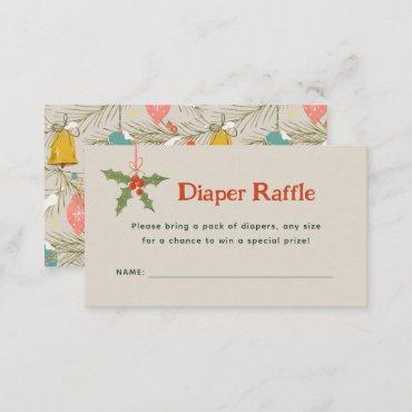 Merry Little Baby Shower Diaper Raffle Cards