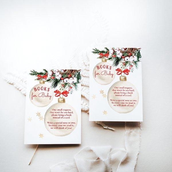Merry Little Baby Shower Modern Christmas Books Enclosure Card