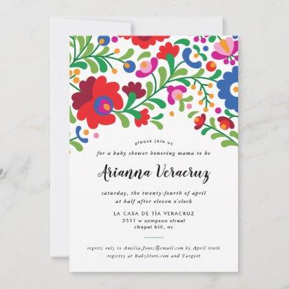 Mexican Embroidery Baby Shower Invitation