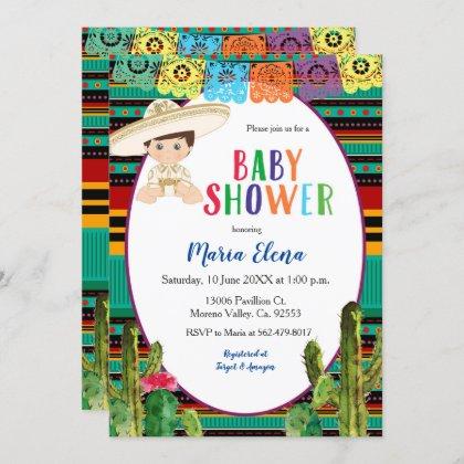 Mexican Fiesta Boy Baby Shower Invitation
