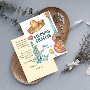 Mexican fiesta little muchacho baby shower thank you card