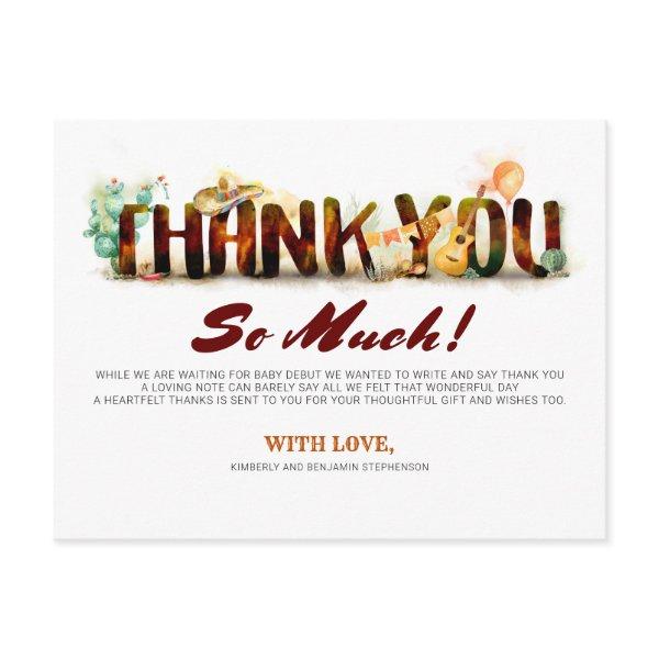 Mexican Style Baby Shower Thank You  Postcard