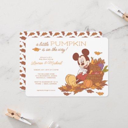 Mickey Mouse Fall Harvest Pumpkin Baby Shower Invitation