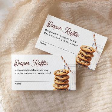 Milk and Cookies Baby Shower  Diaper Raffle Ticket Enclosure Card