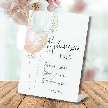 Mimosa Bar Pink & Blue Balloon Gender Reveal Pedestal Sign