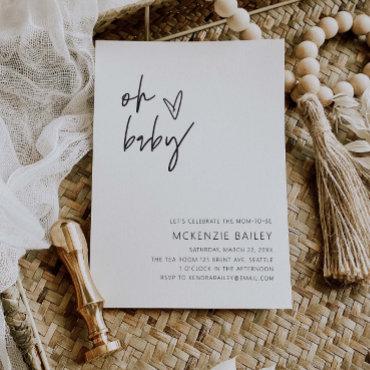 Minimal Baby Shower Party  Card G400
