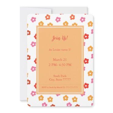 Minimal Cute Pink Yellow Red Orange Floral Pattern