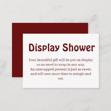 Minimal Display Shower Co-ed Baby Shower Request  Enclosure Card