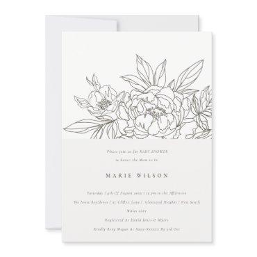 Minimal Elegant Brown Floral Sketch