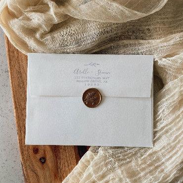 Minimal Leaf | Dusty Purple Wedding  Envelope