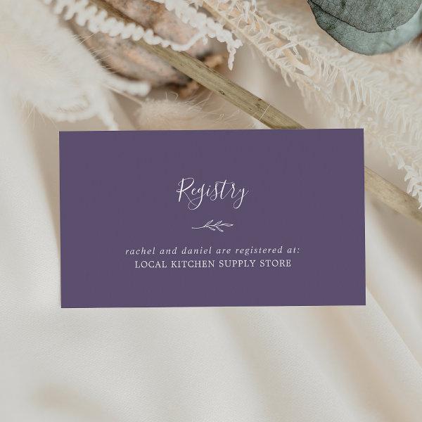 Minimal Leaf | Plum Purple Gift Registry Enclosure Card