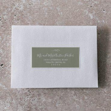Minimal Leaf Sage Green Guest Address Labels