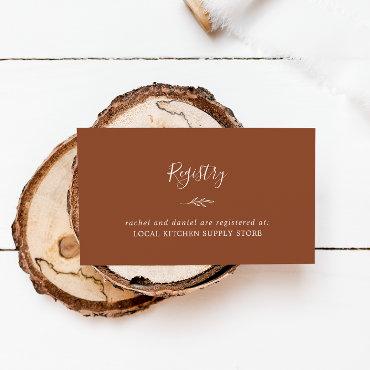 Minimal Leaf | Terracotta Gift Registry Enclosure Card