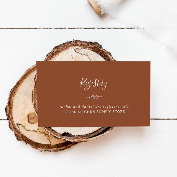 Minimal Leaf | Terracotta Gift Registry Enclosure Card