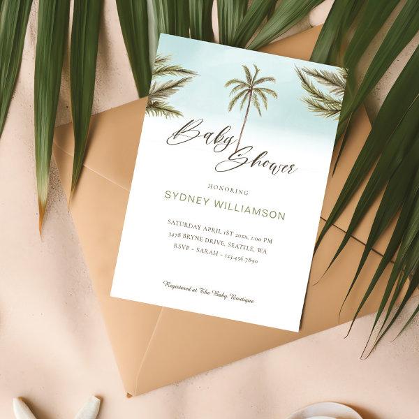 Minimal Tropical Watercolor Palm Trees