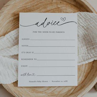 Minimalist Advice for the Parents Baby Shower Card