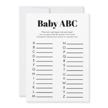 Minimalist Baby Shower ABC Game