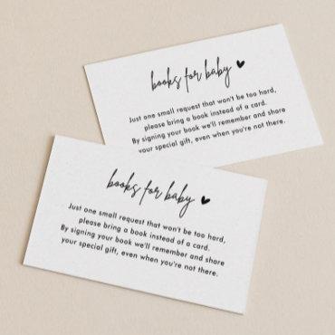 Minimalist Baby Shower Book Request Insert Cards