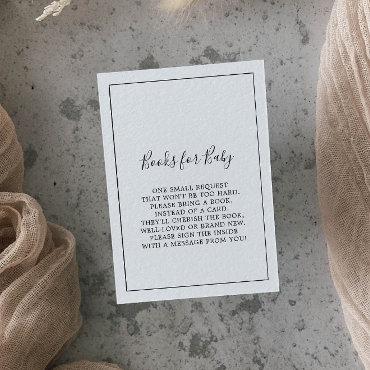 Minimalist Baby Shower Books for Baby Enclosure Card