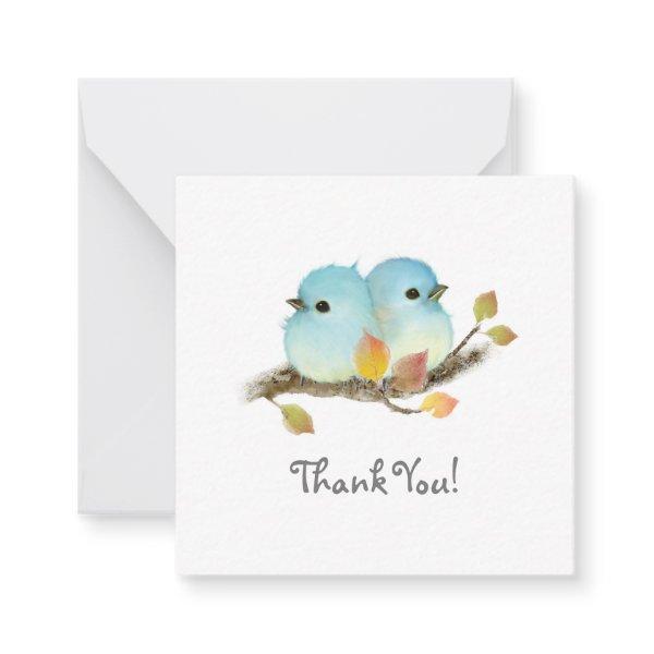 Minimalist Bluebirds Thank You Note cards