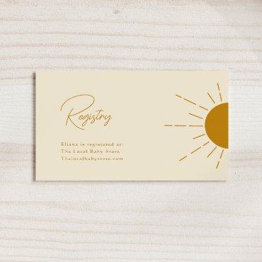 Minimalist Boho Sunshine Baby Registry  Enclosure Card