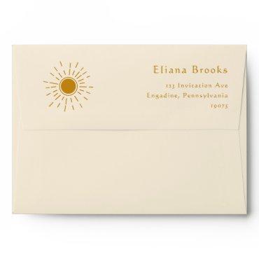 Minimalist Boho Sunshine | Beige 5x7 Baby Shower Envelope