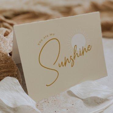Minimalist Boho Sunshine Folded Baby Shower Thank You Card