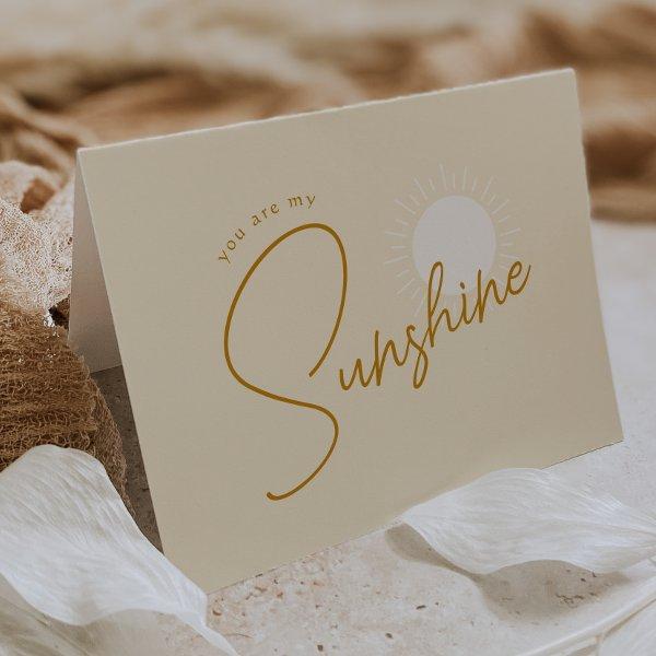 Minimalist Boho Sunshine Folded Baby Shower Thank You Card