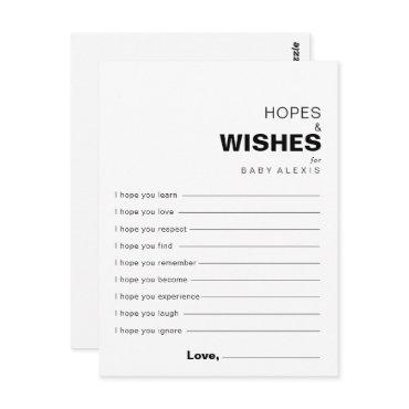 Minimalist Formal Baby Shower Hopes & Wishes Card
