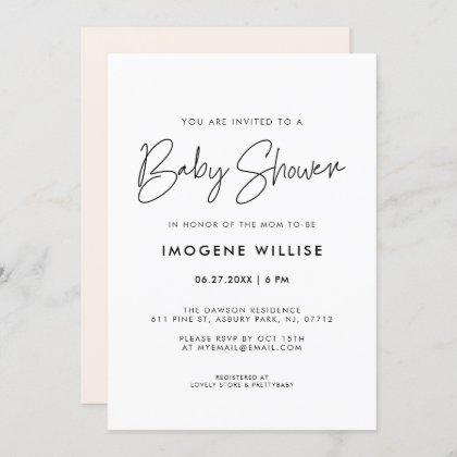 Minimalist modern Baby shower Invitation