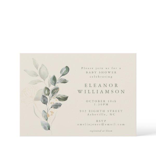 Minimalist Rustic Gold Greenery