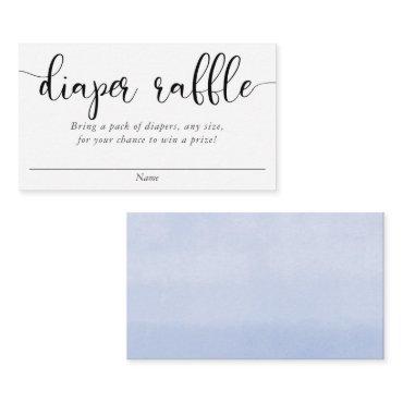 Minimalist simple blue white black diaper raffle enclosure card