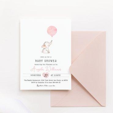 Minimalist simple modern elephant Baby Shower