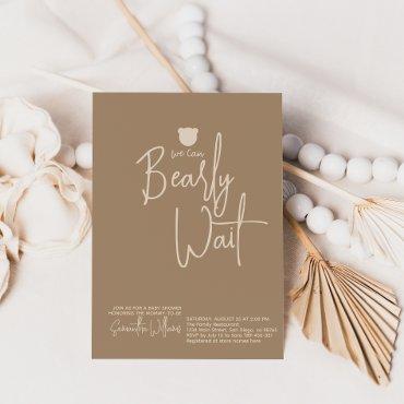 Minimalist simple modern little bear Baby Shower