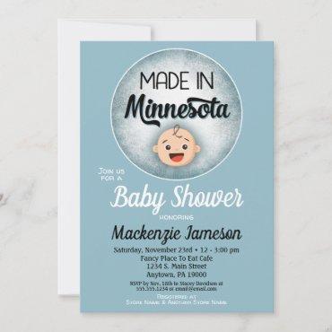 Minnesota Baby Shower Funny Blue Boys Invitation