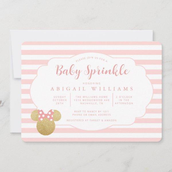 Minnie | Pink & Faux Gold Glitter  Baby Sprinkle