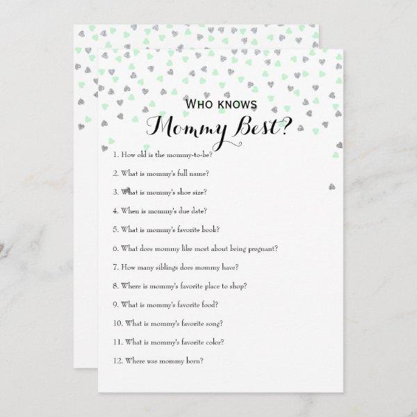 Mint Silver Double Sided - 2 x Baby Shower Games