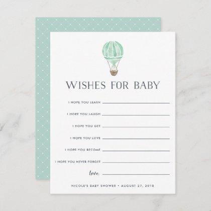 Mint | Up in the Air Baby Shower Wishes Card