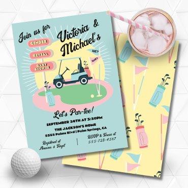 Mod Golfing Mid-Century Baby Shower Reveal Sign