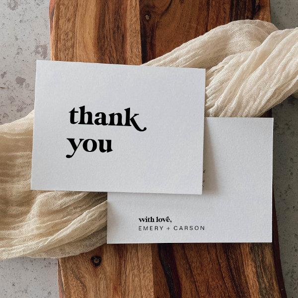 Modern Black Typography Thank You Card