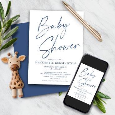 Modern Blue Simple Handwritten Script
