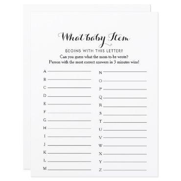Modern Calligraphy ABC Baby Shower Game