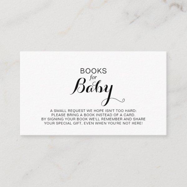 Modern Calligraphy Baby Shower Book Request   Enclosure Card