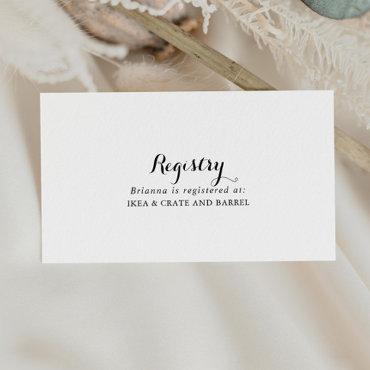 Modern Calligraphy Wedding Gift Registry Enclosure Card