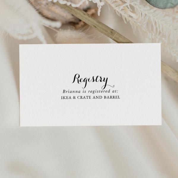 Modern Calligraphy Wedding Gift Registry Enclosure Card