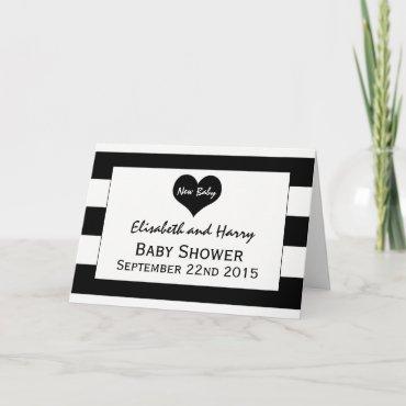 Modern Chic Black & White Baby Shower Invitation