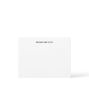 Modern Couple Monogram Name Black and White  Note Card