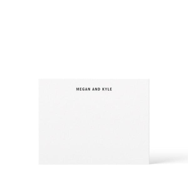Modern Couple Monogram Name Black and White  Note Card
