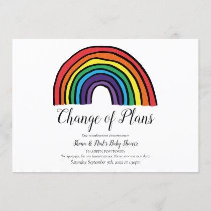 Modern Couples Baby Shower Rainbow Change of Plans