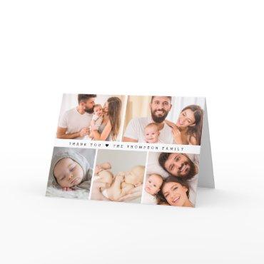 Modern Custom Photo Collage Baby Shower Simple Thank You Card
